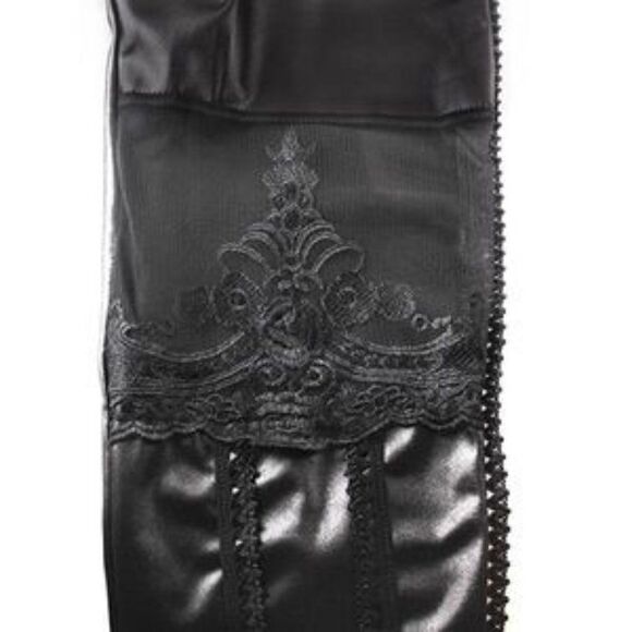 Restocked❗️New Leather Lace Footless  Leggings - Picture 7 of 8